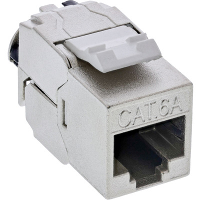 24er Bulk-Pack InLine® Keystone RJ45 Buchse Slim, SNAP-In, Cat.6A, integr. Kab.