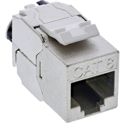 24er Bulk-Pack InLine® Keystone RJ45 Buchse Slim, SNAP-In, Cat.8.1, integrierter Kabelbinder (Produktbild 1)
