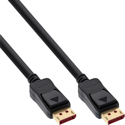 25er Bulk-Pack InLine® DisplayPort 1.4 Kabel, 8K4K, schwarz/gold, 2m (Produktbild 1)