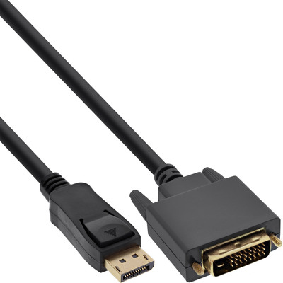 25er Bulk-Pack InLine DisplayPort zu DVI Konverter Kabel, schwarz, 2m (Produktbild 1)