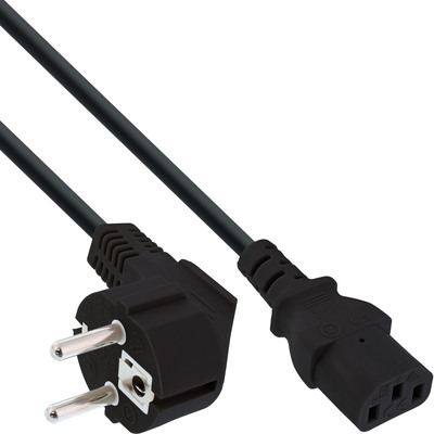 25er Bulk-Pack InLine Netzkabel, Schutzkontakt gewinkelt auf Kaltgerätestecker C13, 3m, bulk 25er Bulk-Pack InLine Netzkabel, Schutzkontakt gewinkelt auf Kaltgerätestecker C13, 3m, bulk
