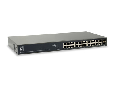 26 Port Web Smart Gigabit PoE Switch -- 2x Gigabit SFP, 24 PoE Ausgänge, 370W