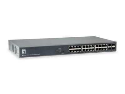 28-Port Web Smart Gigabit PoE Switch, 24 PoE Outputs, 4x SFP, 370W 28-Port Web Smart Gigabit PoE Switch, 24 PoE Outputs, 4x SFP, 370W