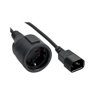30er Bulk-Pack InLine Netz Adapter Kabel, Kaltgeräte C14 auf Schutzkontakt Buchse, für USV, 1m (Produktbild 1)