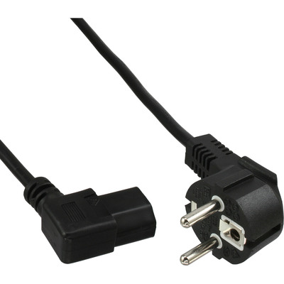 35er Bulk-Pack InLine Netzkabel, Schutzkontakt gewinkelt auf Kaltgerätestecker C13 links abgewinkelt, 1,8m, schwarz 35er Bulk-Pack InLine Netzkabel, Schutzkontakt gewinkelt auf Kaltgerätestecker C13 links abgewinkelt, 1,8m, schwarz