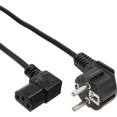 35er Bulk-Pack InLine Netzkabel, Schutzkontakt gewinkelt auf Kaltgerätestecker C13 rechts abgewinkelt, schwarz, 1,8m 35er Bulk-Pack InLine Netzkabel, Schutzkontakt gewinkelt auf Kaltgerätestecker C13 rechts abgewinkelt, schwarz, 1,8m