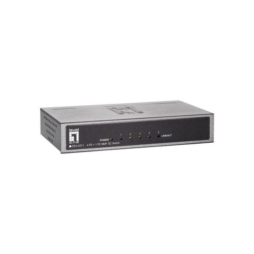 4 Port Fast Ethernet Switch + 1 LWL Multimode SC Port, Aktive