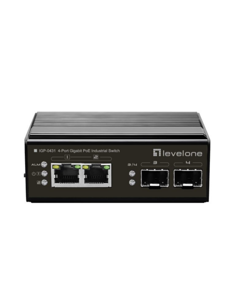 4-Port-Gigabit-PoE-Industrie-Switch, Hutschiene, -40 °C bis 75 °C Industrial Ethernet