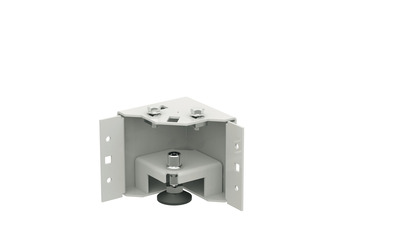 4 Sockelecken für PRO, nivellierbar -- H=100 mm, RAL7035 4 Sockelecken für PRO, nivellierbar -- H=100 mm, RAL7035