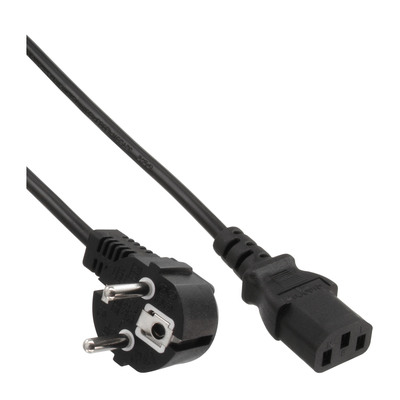 45er Bulk-Pack InLine Netzkabel, Schutzkontakt gewinkelt auf Kaltgerätestecker C13, 1m (Produktbild 1)