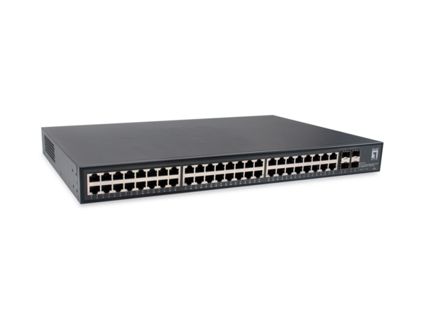 48-Port Gigabit Ethernet Switch unmanaged, 10/100/1000 Mbps, +4x10GB SFP+ LAN Switch
