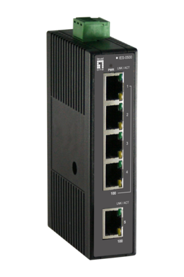 5-Port Fast Ethernet Industrial Switch -- DIN-Schiene -20°C - 70°C