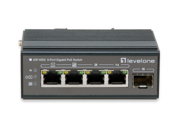 5-Port-Gigabit-Industrie-Switch, c802.3at/af PoE Hutschiene -40 °C bis 75 °C Industrial Ethernet