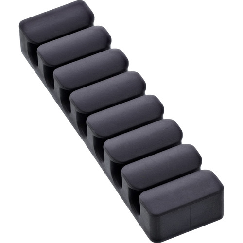 5er Pack InLine® Kabelclip, 7-fach, selbstklebend, schwarz