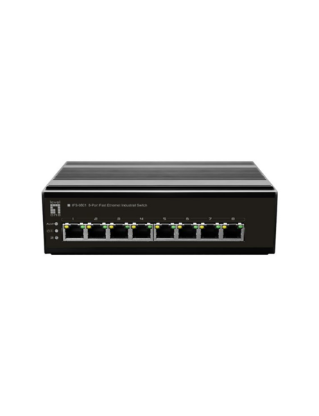 8-Port-Fast-Ethernet-Industrie-Switch, DIN-Schiene, -40 °C bis 75 °C Industrial Ethernet