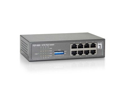 8-Port Fast Ethernet PoE+ Switch (120W) -- 