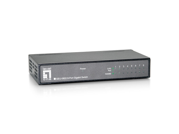 8-Port Gigabit Ethernet Switch, 8 x -- 10/100/1000Mbps, Metallgehäuse