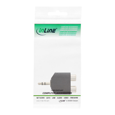 InLine® Audio Adapter, 3,5mm Klinke Stecker an 2x Cinch Buchse, Stereo (Produktbild 3)