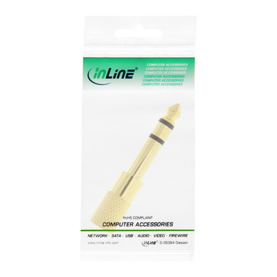 InLine® Audio Adapter, 6,3mm Klinke Stecker an 3,5mm Klinke Buchse, Stereo, gold (Produktbild 3)
