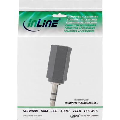 InLine® Audio Adapter, 2,5mm Klinke Buchse an 3,5mm Stecker, Stereo (Produktbild 3)