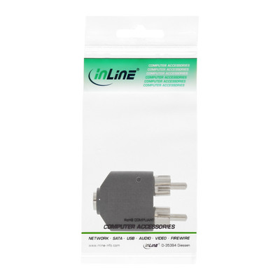 InLine® Audio Adapter, 3,5mm Klinke Buchse Stereo an 2x Cinch Stecker (Produktbild 3)