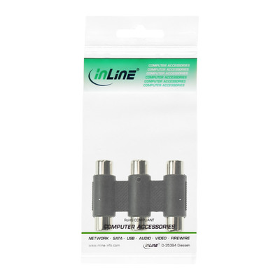 InLine® Audio/Video Adapter, 3x Cinch Buchse auf 3x Cinch Buchse (Produktbild 2)