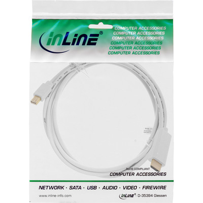 InLine® Mini DisplayPort zu HDMI Konverter Kabel, weiß, 1,5m, 4K2K, mit Audio (Produktbild 2)