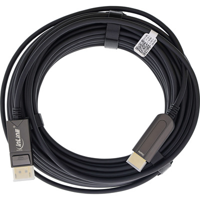 InLine® DisplayPort zu HDMI AOC Konverter Kabel, 4K/60Hz, schwarz, 15m (Produktbild 3)