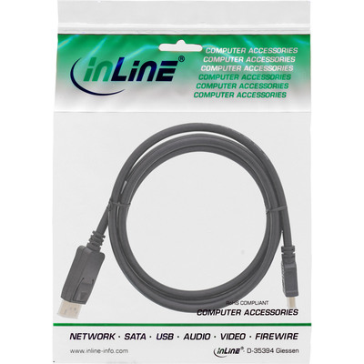 InLine® DisplayPort zu HDMI Konverter Kabel,  4K/30Hz, schwarz, 0,3m (Produktbild 2)