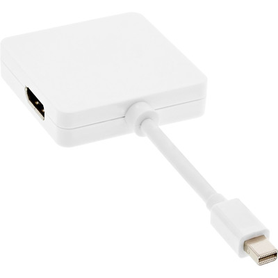 InLine® Mini DisplayPort zu HDMI/DVI/DisplayPort Adapterkabel, weiß (Produktbild 2)