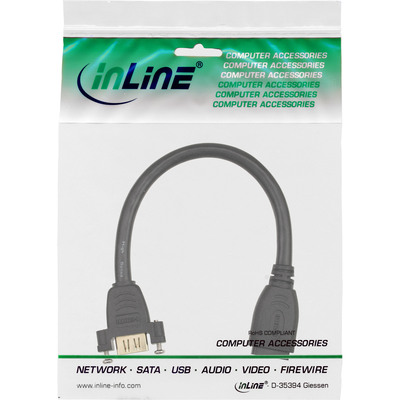 InLine® HDMI Adapterkabel zum Einbau, HDMI A Buchse/Buchse, vergoldete Kontakte (Produktbild 2)