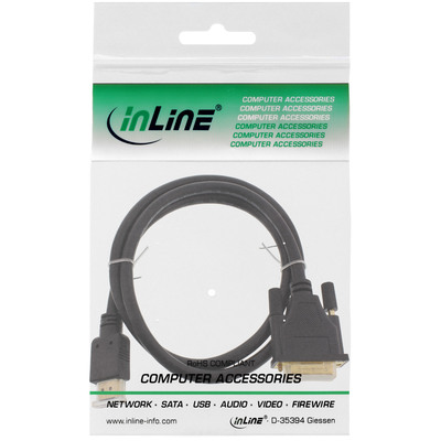 InLine® HDMI-DVI Kabel, vergoldete Kontakte, HDMI ST auf DVI 18+1 ST, 15m (Produktbild 2)