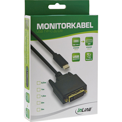 InLine® USB Display Kabel, USB-C Stecker zu DVI Stecker, 1m (Produktbild 2)