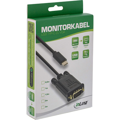 InLine® USB Display Kabel, USB-C Stecker zu VGA Stecker, 2m (Produktbild 2)