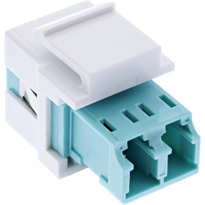 InLine® LWL Keystone Snap-in Kupplung weiß, Duplex LC/LC, multimode, türkis (Produktbild 2)