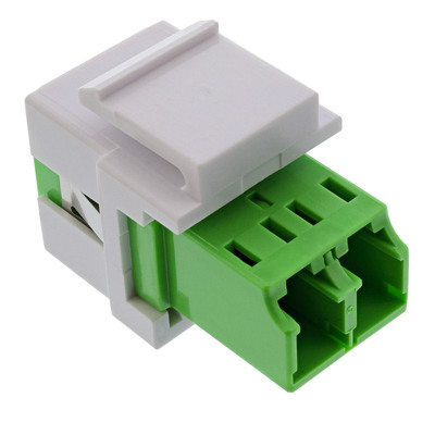 InLine® LWL Keystone Snap-in Kupplung weiß, Duplex LC/LC, single, grün (Produktbild 2)