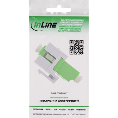 InLine® LWL Keystone Snap-in Kupplung weiß, Duplex LC/LC, single, grün (Produktbild 3)