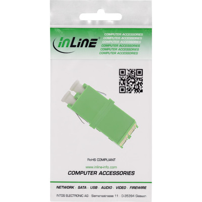 InLine® LWL Kupplung, Duplex LC/LC, singlemode, grün, mit Shutter (Produktbild 3)