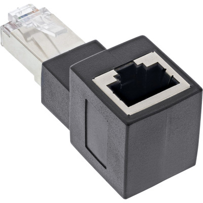 InLine® Patchkabel-Adapter Cat.6A, RJ45 Stecker/Buchse, 90° nach oben gewinkelt (Produktbild 2)