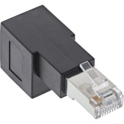 InLine® Patchkabel-Adapter Cat.6A, RJ45 Stecker/Buchse, 90° nach unten gewinkelt (Produktbild 2)