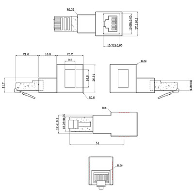 InLine® Patchkabel-Adapter Cat.6A, RJ45 Stecker/Buchse, 90° nach unten gewinkelt (Produktbild 3)