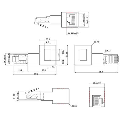 InLine® Patchkabel-Adapter Cat.6A, RJ45 Stecker/Buchse, 90° nach links gewinkelt (Produktbild 3)