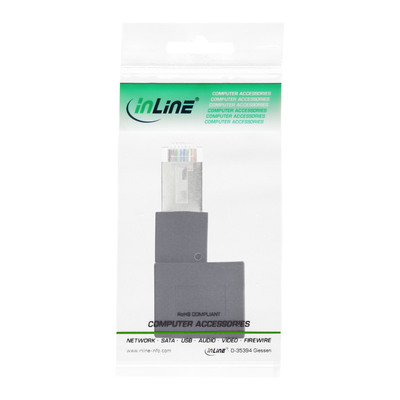 InLine® Patchkabel-Adapter Cat.6A, RJ45 Stecker/Buchse, 90° nach links gewinkelt  (Produktbild 5)