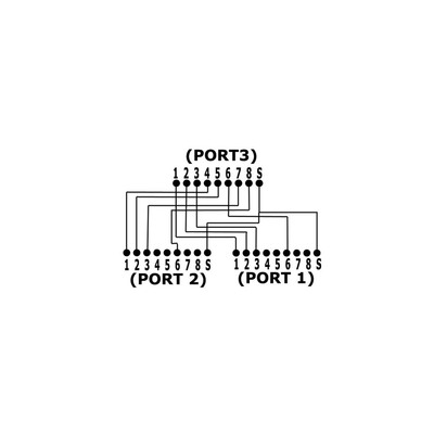 InLine® Cat.5e T-Adapter (Port-Doppler), RJ45 Stecker an 2x RJ45 Buchse 0,15m (Produktbild 2)