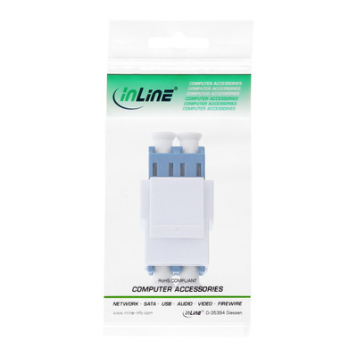 InLine® LWL Keystone Snap-in Kupplung weiß, Duplex LC/LC, SM, blau, Keramikhülse (Produktbild 3)
