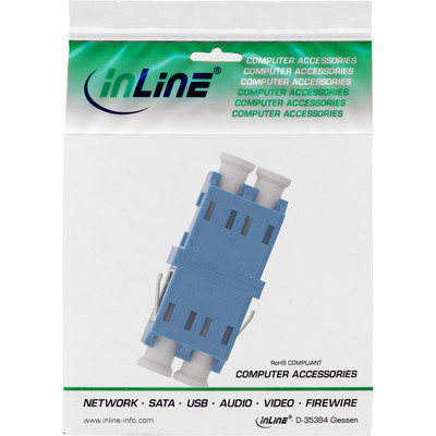 InLine® LWL Kupplung, Duplex LC/LC, singlemode, blau, Keramik-Hülse (Produktbild 3)