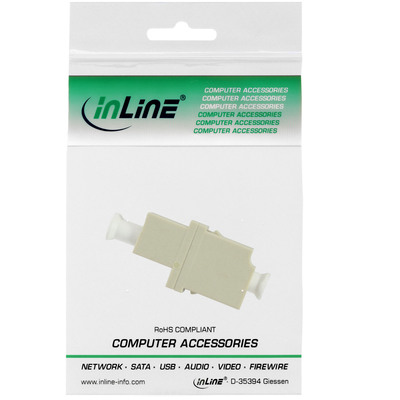 InLine® LWL Kupplung, Duplex LC/LC, multimode, beige, Keramik-Hülse (Produktbild 3)