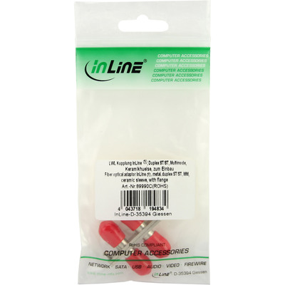 InLine® LWL Kupplung, Duplex ST/ST, Multimode, Keramik-Hülse, zum Einbau (Produktbild 3)