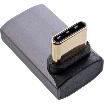 InLine® USB4 Adapter, USB-C Stecker/Buchse oben/unten gewinkelt, Alu, grau (Produktbild 2)