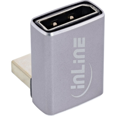 InLine® DisplayPort 1.4 Adapter, DisplayPort Stecker / Buchse, 90° unten, 8K UHD (Produktbild 3)